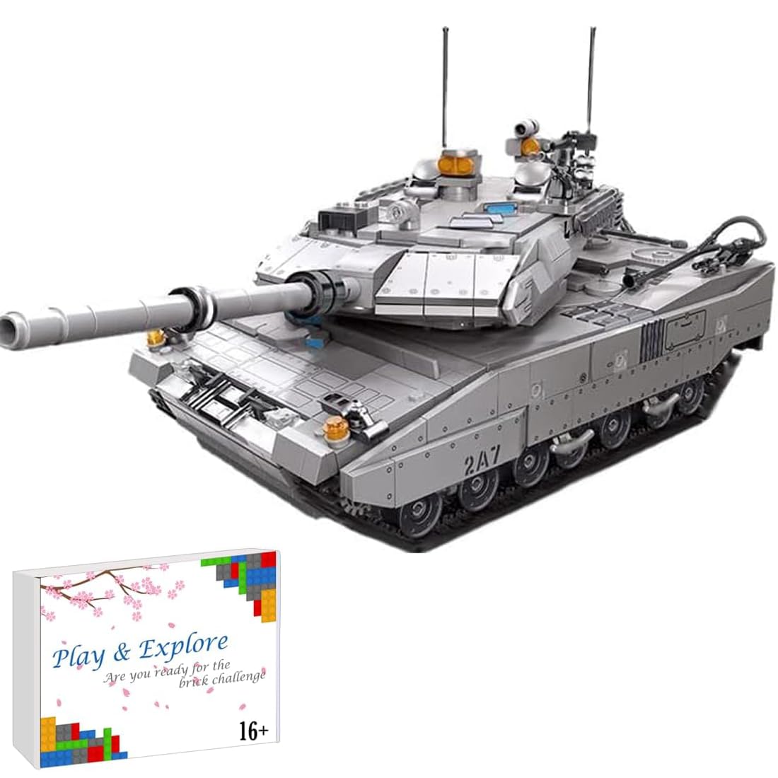 FULHOLPE Technik Leopard 2A7 Tank Model Kit, 1498 Pieces